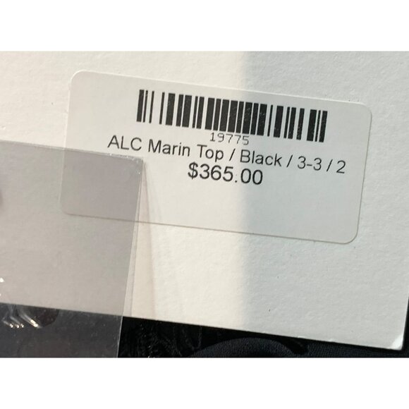 A.L.C. Black Marin Coquette Sheer Lace Plunge Peplum Top Size 2 NWT Tank - Picture 4 of 5